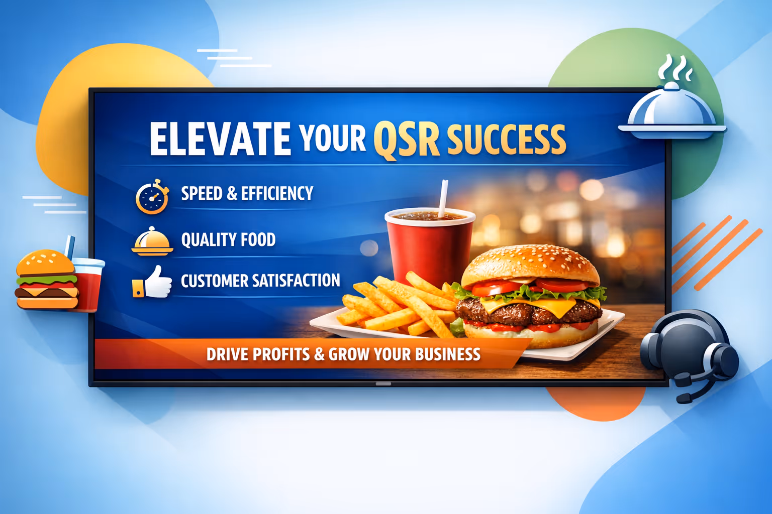 Quick service restaurant QSR digital signage menu boards powered by Disign